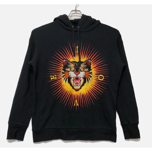 Gucci Other - Gucci Angry Cat Compass Hoodie Embroidered Black Cotton Size Medium M